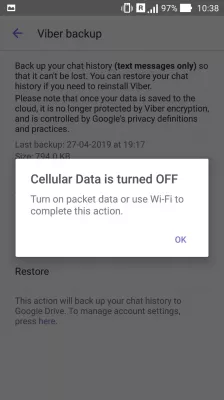 Viber How To Restore Deleted Messages? : Setting up WiFi to start Viber backup