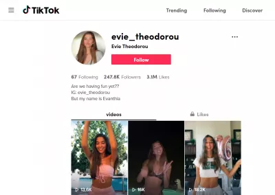 Ukažte nám svůj profil TikTok - 8 skvělých profilů TikTok : @evie_theodorou na TikTok