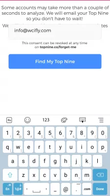 Top Nine Instagram review : Enter email to receive picture notification