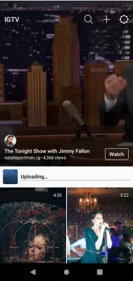 How to upload a video to IGTV from phone? : Video upload starting