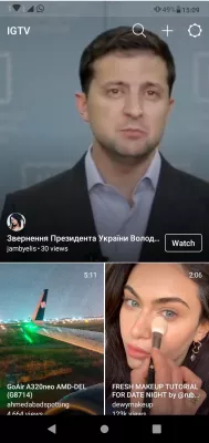 Kako prebaciti video na IGTV sa telefona? : IGTV glavni ekran