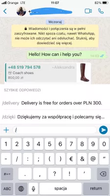 Ce este WhatsApp Business? Instructiuni de folosire. : Solicitați mesaje cu slash înainte și cuvânt cheie