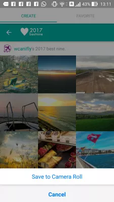 Year best nine app review : Save to camera roll best of nine picture on the phone