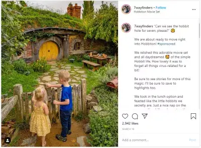 How to create the best Instagram picture post? : 7 Wayfinders: Our two youngest at Hobbiton in NZ