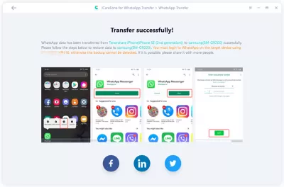 TenorShare - WhatsApp Transfer Review : WhatsApp transfer between devices successfully performed