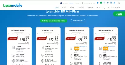 Australia visitor SIM card, what’s the best one? : Lycamobile Australia data packages