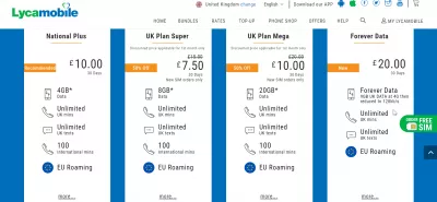 Internet Activation Code [LycaMobile] : Lycamobile internet plans UK data package