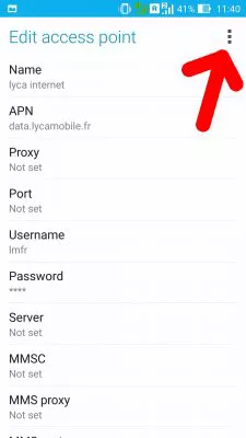Internet Activation Code [LycaMobile] : Click on the top right three squares menu 